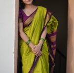 Kalyani Checked Cotton Saree - Image 3