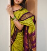 Kalyani Checked Cotton Saree - Image 4