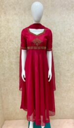 Kolam Georgette Anarkali with Dupatta - 3 Colours - Image 3