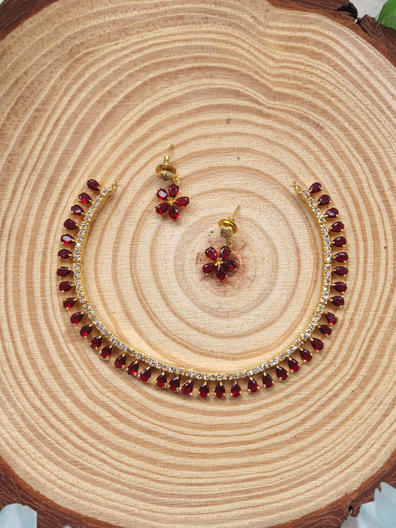 SKU248 Maroon Colour Neckpiece Set - Image 1