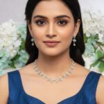 Silver Necklace with Blue Colour Stones