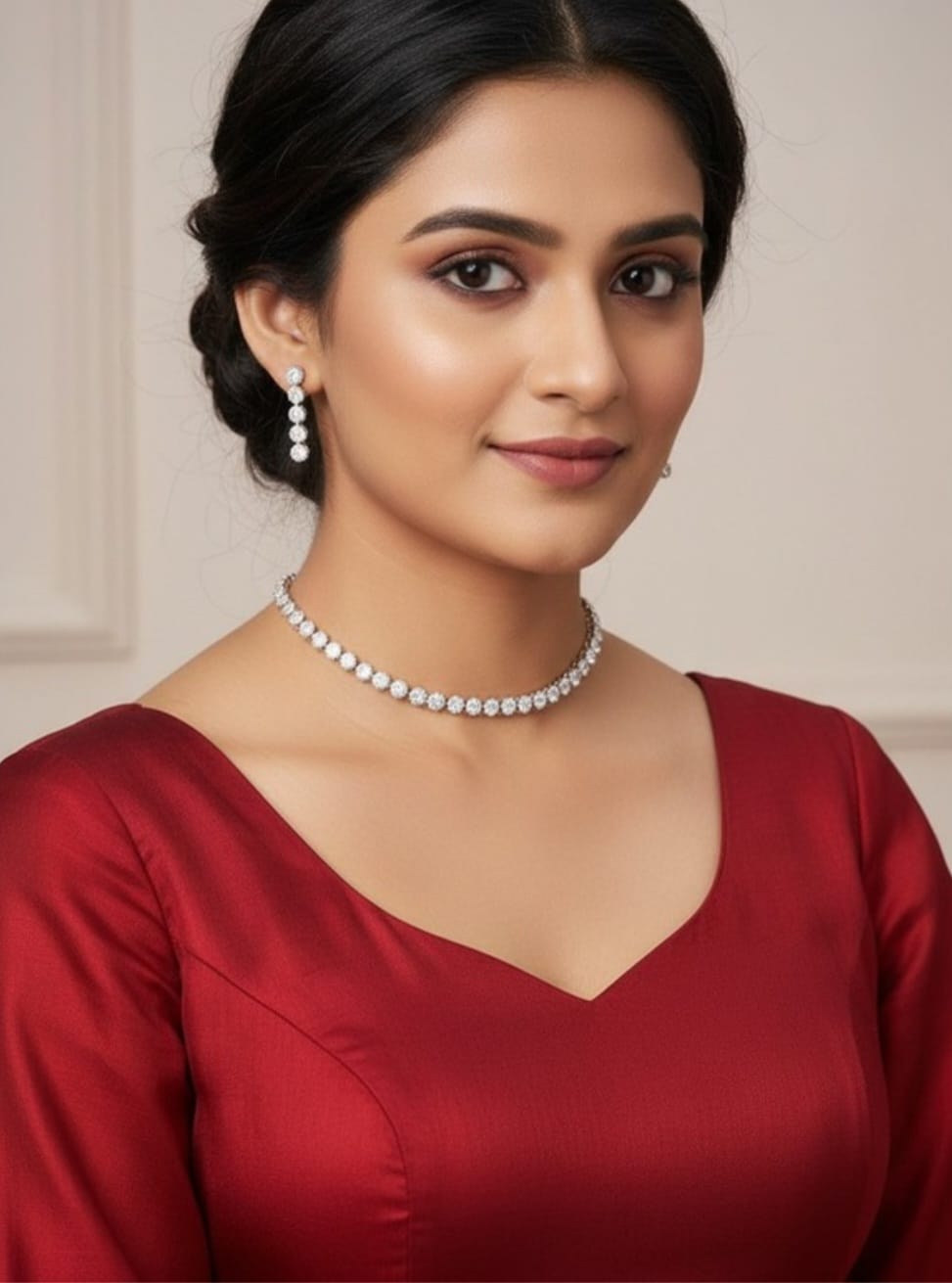 SKU253 Silver Necklace Set - Image 1