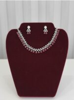 Silver Base Necklace with Red Crystals - Image 2