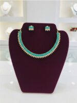 Turqoise Colour Stones Neckpieces and Stud - Image 2
