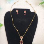 Red and Gold Chain and Earring Set